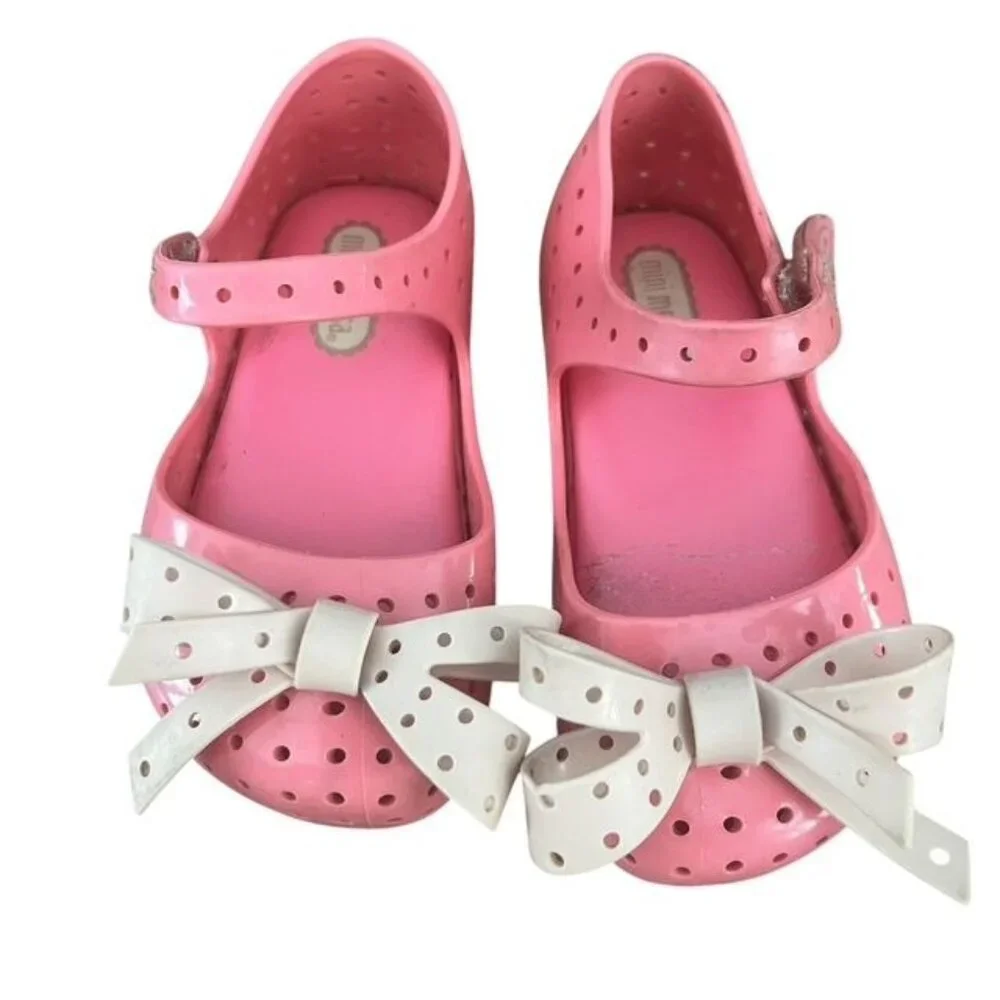 Mini Melissa Mini Furadinha XI Pink Ballet Flats Toddler Size 7